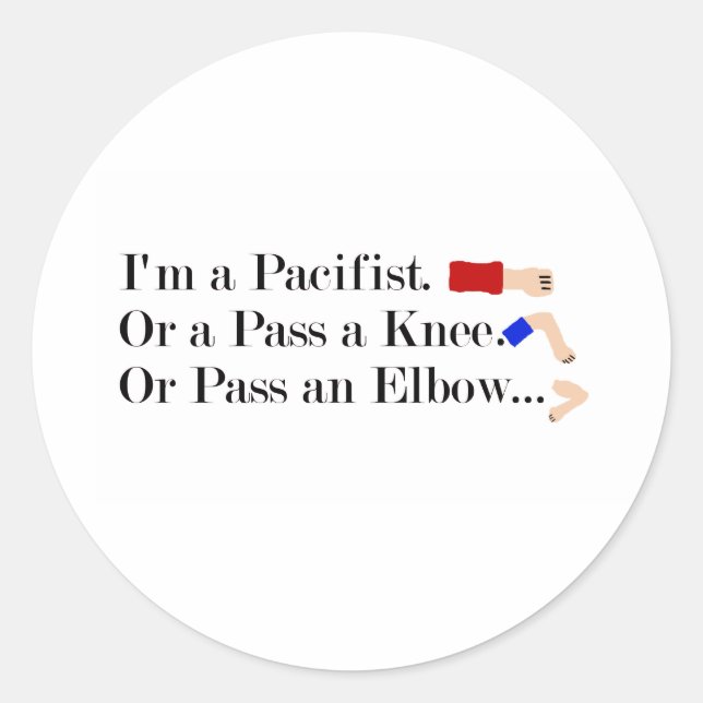 Adesivo MMA Pacifist Humor Design (Frente)