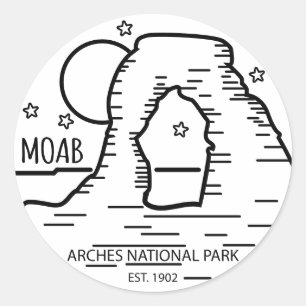 Adesivo Moab Arches National Park Utah Delicate Arch Retro