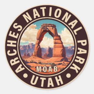 Adesivo Moab Arches National Park Utah Delicate Arch Retro