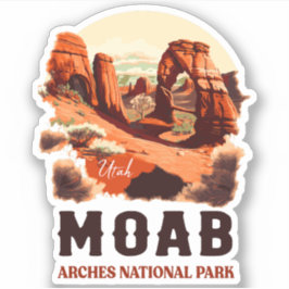 Adesivo Moab Utah Vintage Sunset Arches Adventure no exter