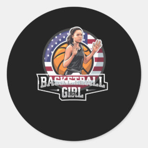 Adesivo Moça De Basquete Usa