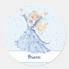 Adesivo Moça Princesa Encantada Flocos de Neve