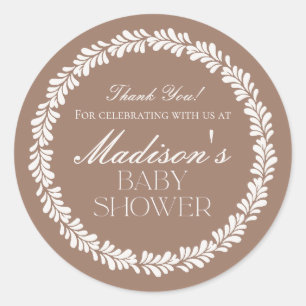 Adesivo Mocha Brown Talavera Chá de fraldas espanhol Fiest