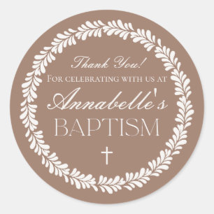 Adesivo Mocha Brown Talavera Espanhol Fiesta Baptism Favor
