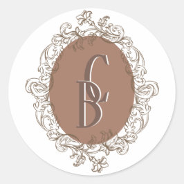 Adesivo Mocha Chocolate Mousse Rococo Casamento Monograma
