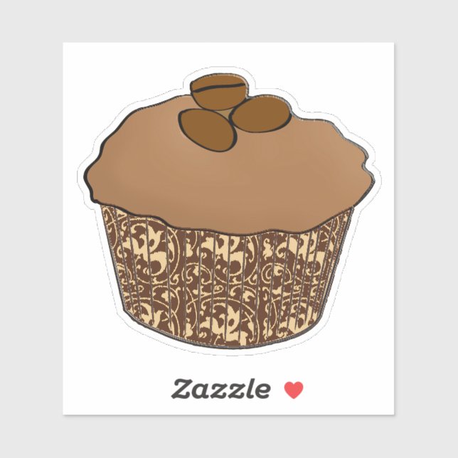 Adesivo Mocha / Cupcake do Fosco do café, Fundo do local (Folha)