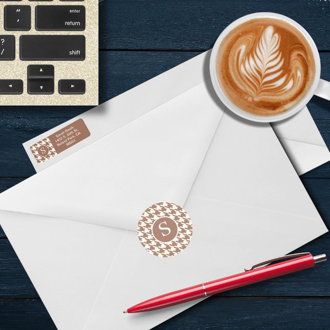 Adesivo Mocha Mousse e Monograma Branco moderno (Criador carregado)