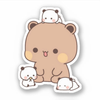 Adesivo Mochi Brownie Bear E Baby Panda