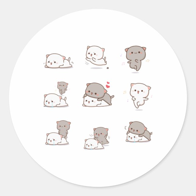 Adesivo Mochi Peach Cat Sticker Pack (Frente)