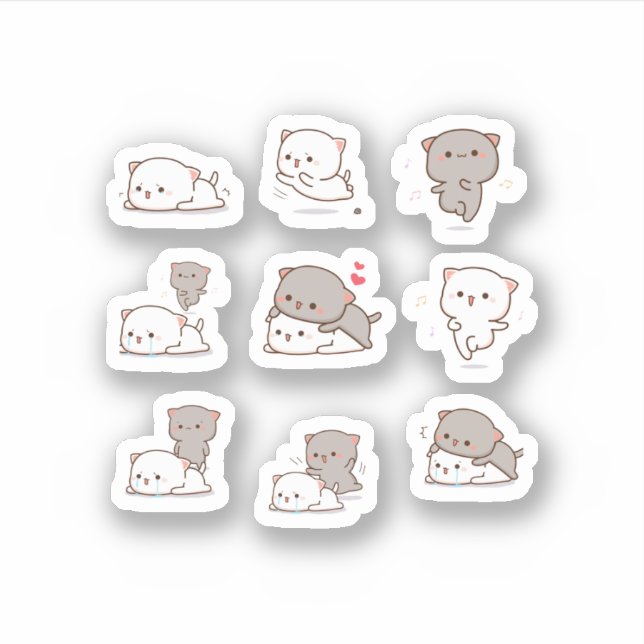Adesivo Mochi Peach Cat Sticker Pack (Frente)