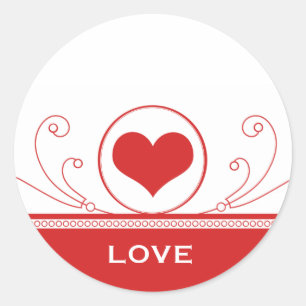 Adesivo Mod Heart Swirl Stickers, Red