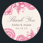 Adesivo Mod Mehandi Wedding Favor Stickers<br><div class="desc">Elegante henna inspirou design de casamento por Shelby Allison. Clique no link Coleção Mod Mehandi para exibir itens correspondentes,  incluindo convites,  cartões rsvp,  adesivos e muito mais.</div>