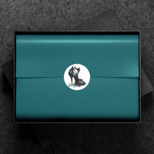 Adesivo Moda Gótica Stiletto Alto com Coletor de Teal