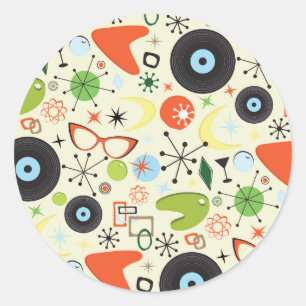 Adesivo Moda Retro Vintage dos Anos 50 e 60 Festa Temática