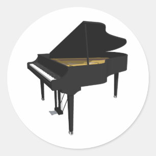 Adesivo  Modelo 3D:Grande Piano Preto: