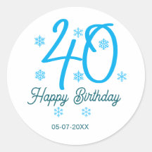 modelo azul de 40º aniversário adicionar nome data