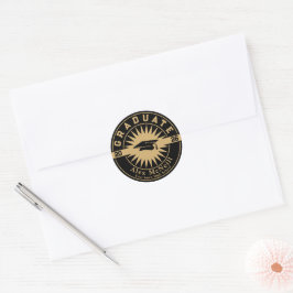 Adesivo Modelo Clássico de Formatura Dourado e Preto