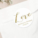 Adesivo Modelo de Amor Personalizado De Casamento De Foil<br><div class="desc">Celebrar em estilo com estes elegantes e trendentes adesivos de favoritos de casamento. Adicione facilmente os seus próprios nomes e a data do casamento à modelo para criar as manobras de casamento perfeitas para os seus convidados. Itens de casamento correspondentes podem ser encontrados na coleção.</div>