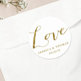 Adesivo Modelo de Amor Personalizado De Casamento De Foil