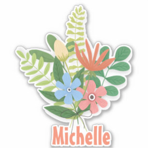 Adesivo Modelo de buquê para flores misturado com Pastel