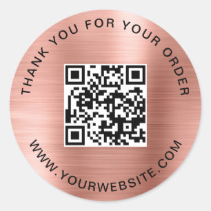 Adesivo Modelo de Código QR de Negócios Obrigado Rosa