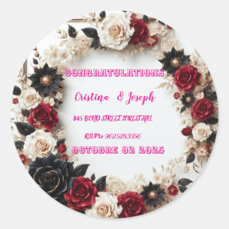 Adesivo Modelo de Convite de Casamento