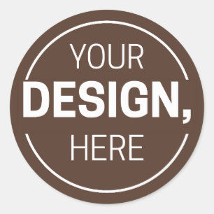 Adesivo Modelo de Design de Círculo Marrom Minimalista