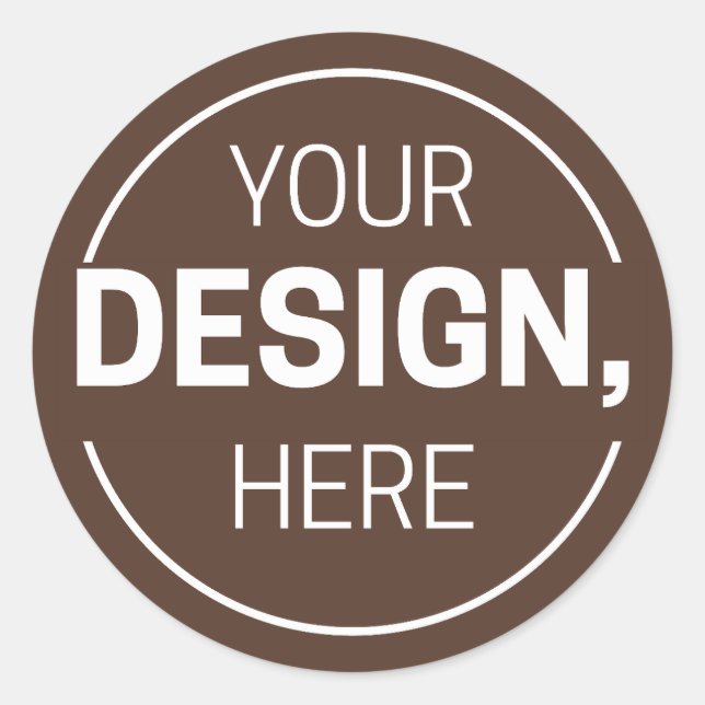 Adesivo Modelo de Design de Círculo Marrom Minimalista (Frente)