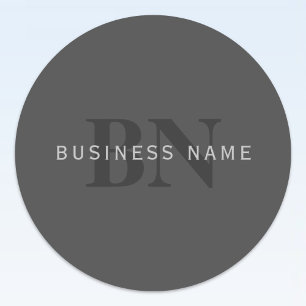 Adesivo Modelo de design de monograma editável cinza escur