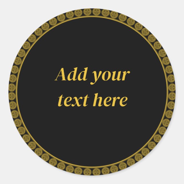 Adesivo Modelo de Elegância Preta e Dourada (Frente)