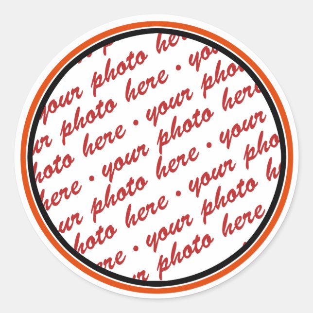 Adesivo Modelo de Foto Trimado Preto e Laranja (Frente)