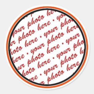 Adesivo Modelo de Fotografia Trimado Preto e Laranja