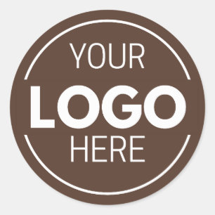 Adesivo Modelo de Logotipo de Círculo Marrom Minimalista