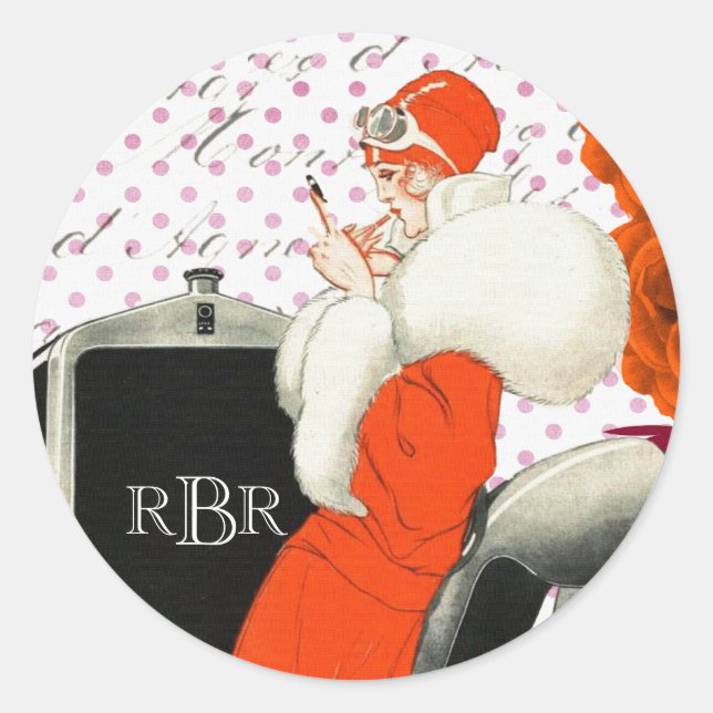 Adesivo Modelo de moda parisiense chic de 1920 e imagem do (Frente)