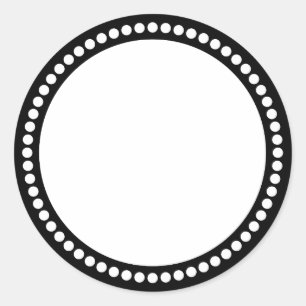 Adesivo Modelo de Moldura de Pontos Redondos em Preto