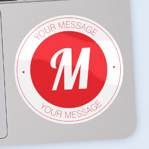 Adesivo Modelo de Monograma e Texto Circular Personalizáve