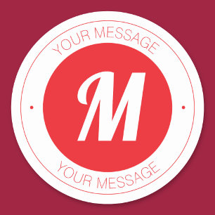 Adesivo Modelo de monograma personalizável e texto circula