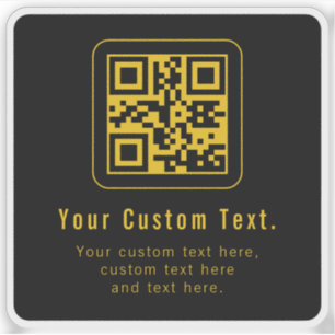 Adesivo Modelo de QR Code e Texto Editável Preto e Doura