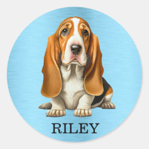Adesivo Modelo de retrato de cão, Basset Hound
