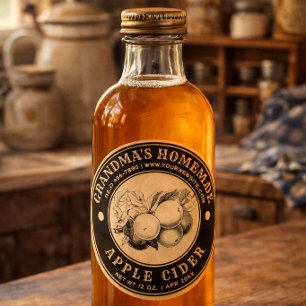 Adesivo Modelo de rótulo Kraft vintage para sidra de maçã