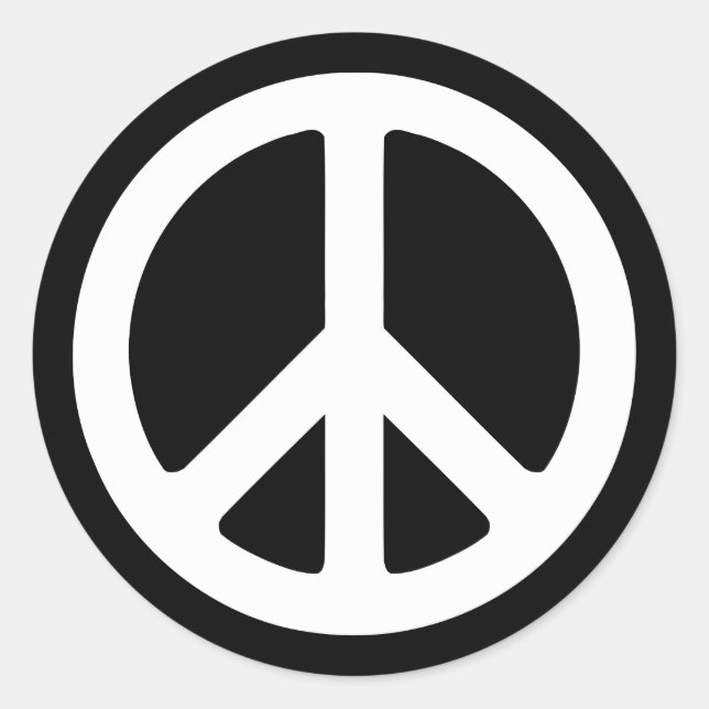 Adesivo Modelo de Símbolo de Paz Branco (Frente)