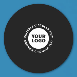Adesivo Modelo de texto circular editável & seu logotipo