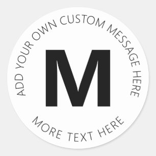 Adesivo Modelo de Texto Circular Moderno Negrito Preto e