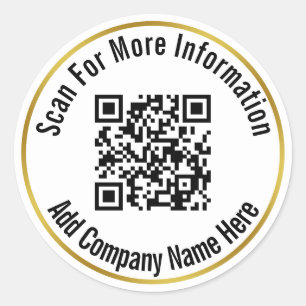 Adesivo Modelo de Texto do Código QR Dourado Preto para Em