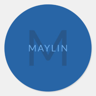 Adesivo Modelo de Texto Editável para Nome Monograma Etc.