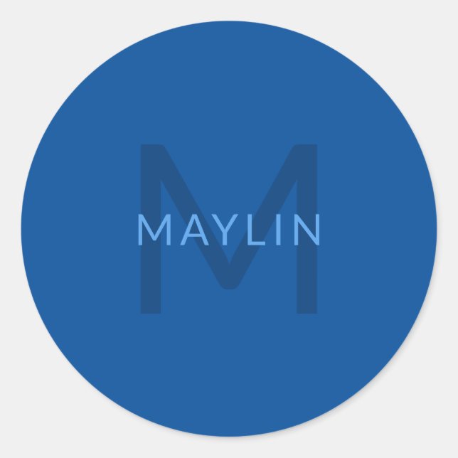 Adesivo Modelo de Texto Editável para Nome Monograma Etc. (Frente)