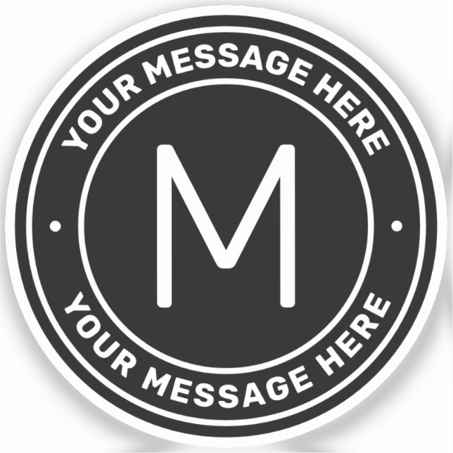 Adesivo Modelo de Texto Personalizável | Preto (Frente)