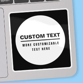 Adesivo Modelo de texto personalizável simples e negrito