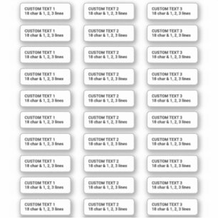 Adesivo Modelo de textos personalizados 1,25 x 0,3125" 30 