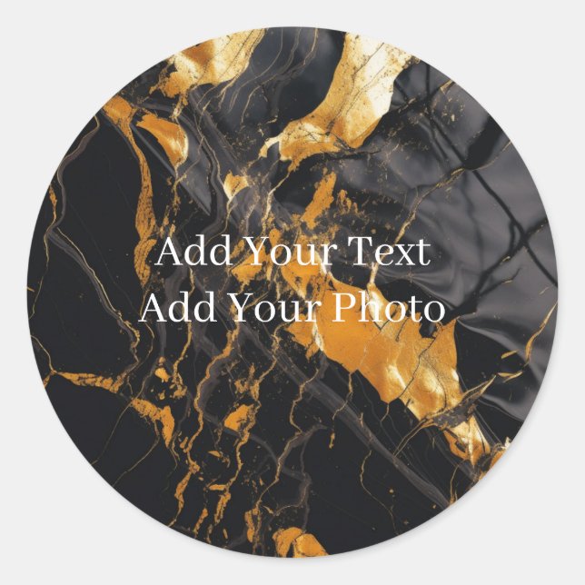 Adesivo Modelo de Vazio preto e Dourado personalizado (Frente)